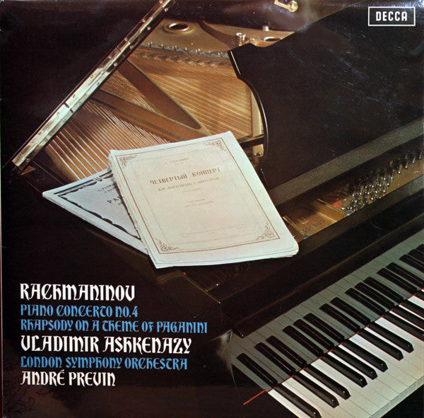 Rachmaninov* - Vladimir Ashkenazy, London Symphony Orchestra*, André Previn - Piano Concerto No. 4 • Rhapsody On A Theme Of Paganini (LP)