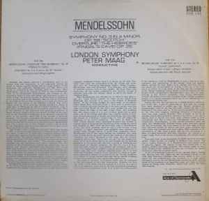 Mendelssohn*, London Symphony*, Peter Maag – Symphony No. 3 'The Scotch', Overture 'Fingal's Cave'