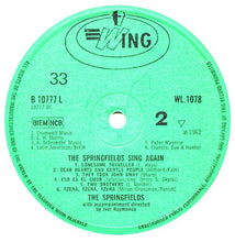 Load image into Gallery viewer, The Springfields ‎– The Springfields Sing Again