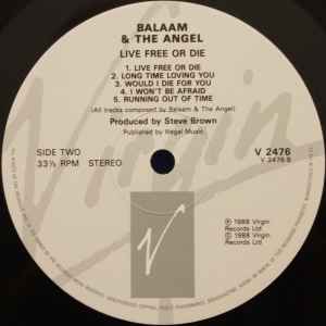 Balaam & The Angel* ‎– Live Free Or Die