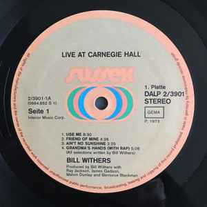 Bill Withers - Bill Withers Live At Carnegie Hall (2xLP, Album)