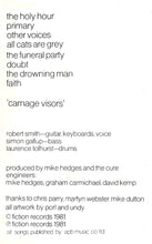 Load image into Gallery viewer, The Cure ‎– Faith And &#39;Carnage Visors&#39;