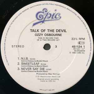 Ozzy Osbourne - Talk Of The Devil (2xLP, Album, RE)