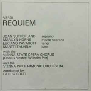 Verdi*, Sutherland*, Horne*, Pavarotti*, Talvela*, Vienna State Opera Chorus*, Vienna Philharmonic Orchestra*, Solti* - Requiem (2xLP, RP + Box)