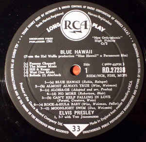 Elvis Presley ‎– Blue Hawaii (Soundtrack)