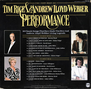 Tim Rice & Andrew Lloyd Webber* - Various ‎– Performance - The Very Best Of Tim Rice & Andrew Lloyd Webber