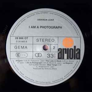 Rated: 3.97  254 have  132 want Amanda Lear - I Am A Photograph (LP, Album, Fir)