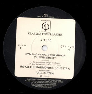 Schubert, Royal Philharmonic Orchestra, Paul Kletzki – Unfinished Symphony/Incidental Music To Rosamunde