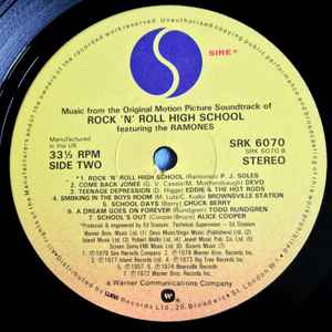 Various Featuring The Ramones* – Rock 'N' Roll High School (Music From The Original Motion Picture Soundtrack)