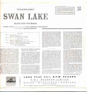Tchaikovsky* : Yehudi Menuhin With Philharmonia Orchestra Conducted By Efrem Kurtz – Swan Lake - Suite From The Ballet