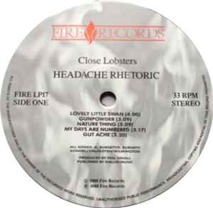 Close Lobsters ‎– Headache Rhetoric