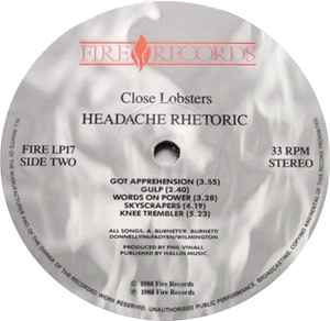 Close Lobsters ‎– Headache Rhetoric