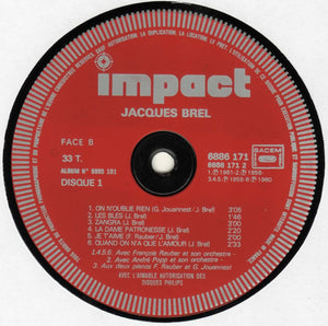 JACQUES BREL - LA TENDRESSE ( 12" RECORD )