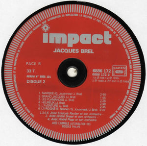 JACQUES BREL - LA TENDRESSE ( 12" RECORD )