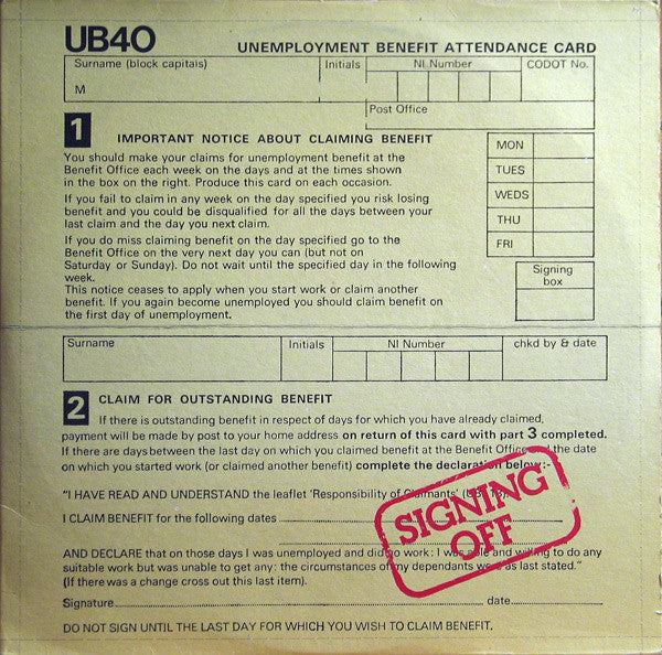 UB40 ‎– Signing Off