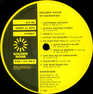 Donovan ‎– Golden Hour Of Donovan