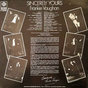 Frankie Vaughan ‎– Sincerely Yours
