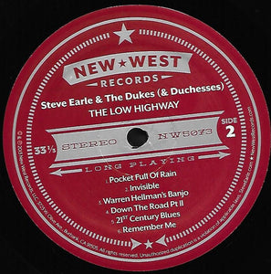 STEVE EARLE & THE DUKES (&DUCHESSES - THE LOW HIGHWAY ( 12" RECORD )