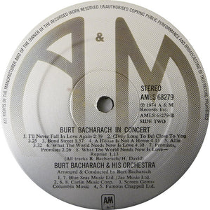 Burt Bacharach ‎– In Concert
