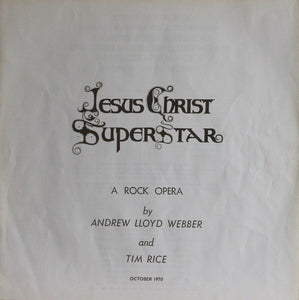 Andrew Lloyd Webber & Tim Rice*, Various – Jesus Christ Superstar (A Rock Opera)
