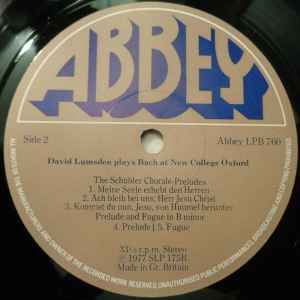 Bach* / David Lumsden – David Lumsden Plays Bach At New College Oxford