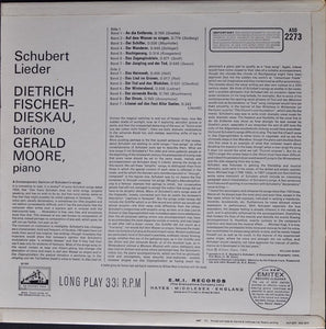 Dietrich Fischer-Dieskau – Sings A Schubert Recital (Including Auf Dem Wasser, Der Wanderer, Nachtgesang, Litanei)