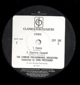 Chabrier*, Rimsky-Korsakov*, Ravel*, London Philharmonic Orchestra* - John Pritchard – España / Capriccio Espagnol / Rapsodie Espagnole