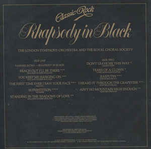 The London Symphony Orchestra And The Royal Choral Society ‎– Classic Rock Rhapsody In Black