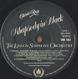 The London Symphony Orchestra And The Royal Choral Society ‎– Classic Rock Rhapsody In Black