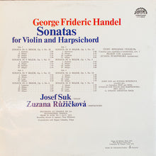 Load image into Gallery viewer, Handel*, Josef Suk And Zuzana Růžičková ‎– Sonatas Op. 1 For Violin And Harpsichord