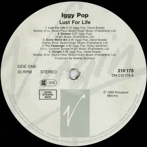 Iggy Pop - Lust For Life (LP, Album, RE)