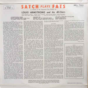 Louis Armstrong And His All-Stars ‎– Satch Plays Fats