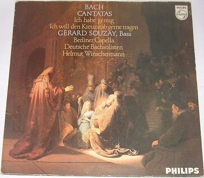 Bach* - Gérard Souzay, Berliner Capella, Deutsche Bachsolisten, Helmut Winschermann - Cantatas (Ich Habe Genug / Ich Will Den Kreuzstab Gerne Tragen) (LP)