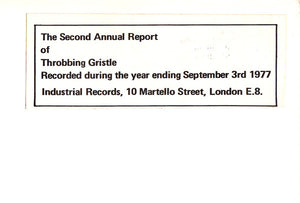 THROBBING GRISTLE - THE SECOND ANNUAL REPORT OF THROBBING GRISTLE ( 12" RECORD )