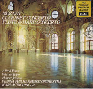 Mozart*, Wiener Philharmoniker, Karl Münchinger ‎– Mozart Clarinet Concerto - Flute & Harp Concerto