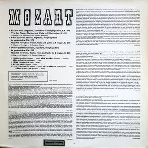 Mozart* – F. Rados*, B. Kovács*, P. Pongrácz*, A. Lajos*, P. Komlós*, G. Németh*, K. Botvay* ‎– Trio For Piano, Clarinet And Viola In E Flat Major / Quartet For Oboe And Strings In F Major / Quartet For Flute And Strings In D Major