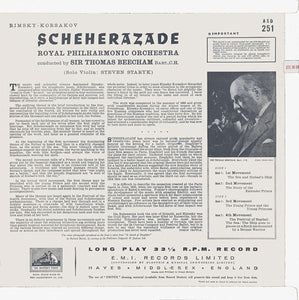 Rimsky-Korsakov*, Royal Philharmonic Orchestra*, Sir Thomas Beecham Bart., C.H.* – Scheherazade