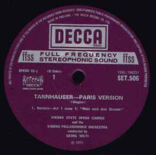 Load image into Gallery viewer, Wagner* - Vienna Philharmonic Orchestra*, Georg Solti - Tannhäuser (Paris Version) (Box + 4xLP)