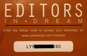 EDITORS - IN DREAM ( 12" RECORD )