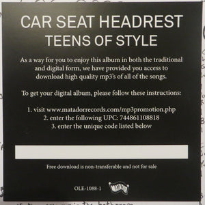 CAR SEAT HEADREST - TEENS OF STYLE ( 12" RECORD )