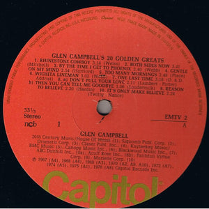 Glen Campbell ‎– Glen Campbell's Twenty Golden Greats