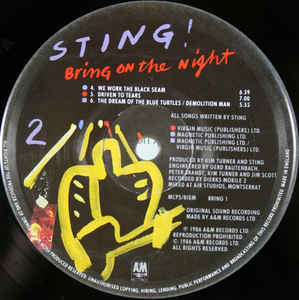 Sting ‎– Bring On The Night