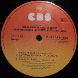 John McLaughlin, Al Di Meola, Paco De Lucía ‎– Friday Night In San Francisco