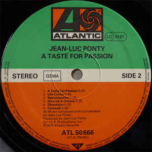 Jean-Luc Ponty ‎– A Taste For Passion