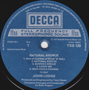 John Lodge ‎– Natural Avenue