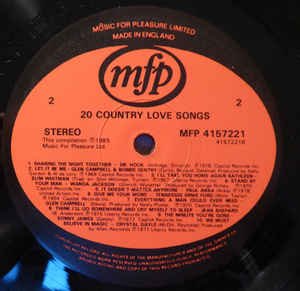 Various ‎– 20 Country Love Songs