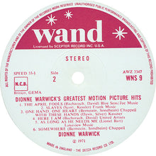 Load image into Gallery viewer, Dionne Warwick ‎– Dionne Warwick&#39;s Greatest Motion Picture Hits