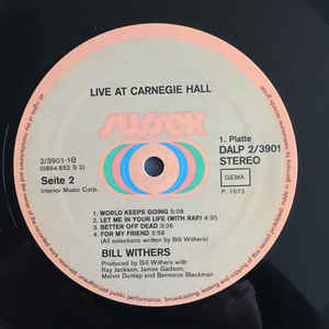 Bill Withers ‎– Bill Withers Live At Carnegie Hall