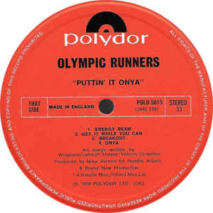 Olympic Runners ‎– Puttin' It On Ya