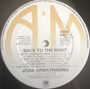 Joan Armatrading ‎– Back To The Night
